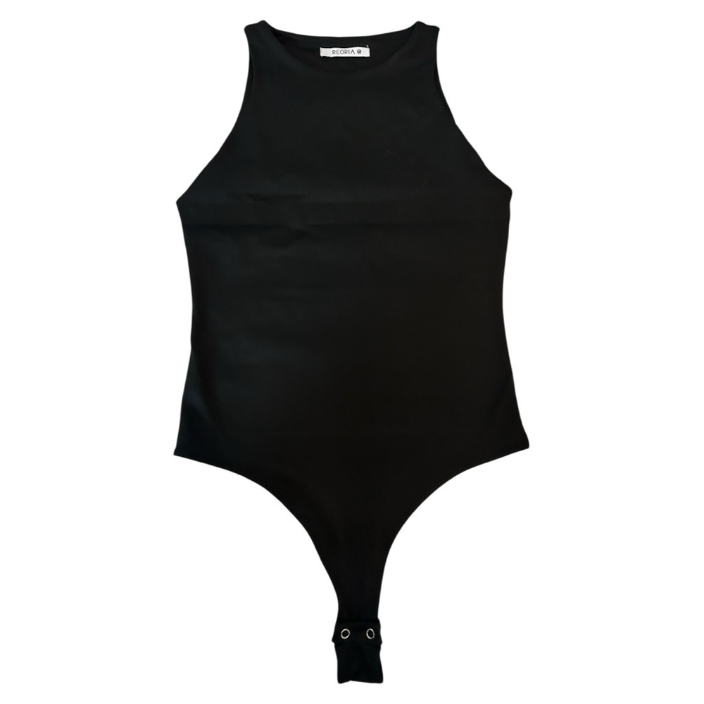 Reoria Women’s Sleeveless Black Bodysuit ‎ Sz M